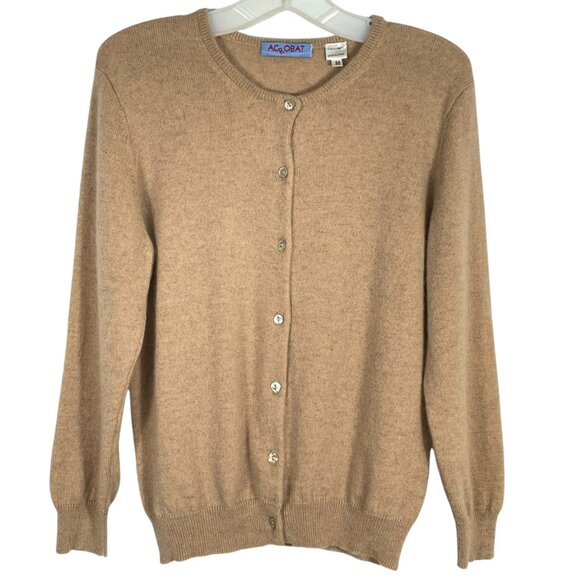 Acrobat Girls’ Medium Cashmere Cardigan Sweater – Camel Beige - Quiet Luxury - Picture 11 of 11